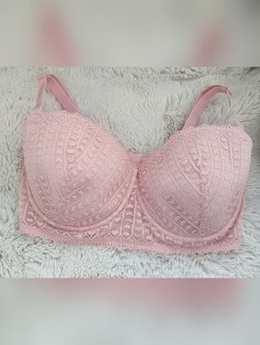 Adore Me Blush Lace Longline Underwire Bra